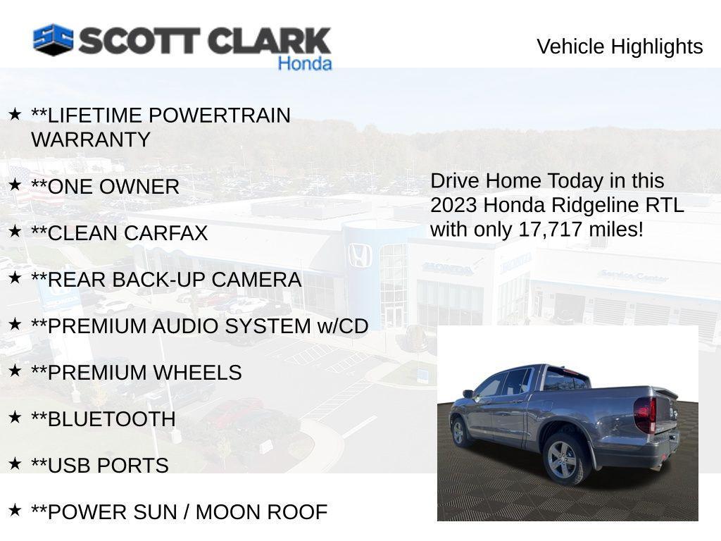 used 2023 Honda Ridgeline car, priced at $34,591