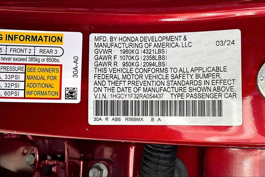 used 2024 Honda Accord car, priced at $25,124