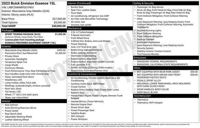 used 2023 Buick Envision car, priced at $23,995