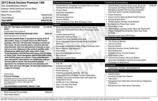 used 2013 Buick Enclave car, priced at $6,995