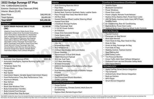 used 2022 Dodge Durango car, priced at $27,995