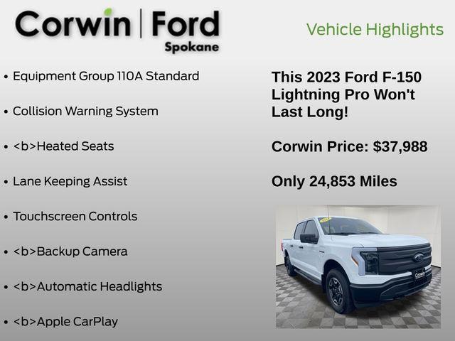 used 2023 Ford F-150 Lightning car, priced at $37,988