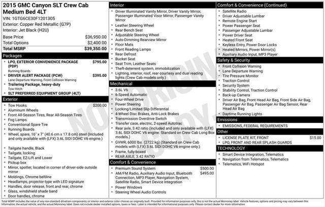 used 2015 GMC Canyon car