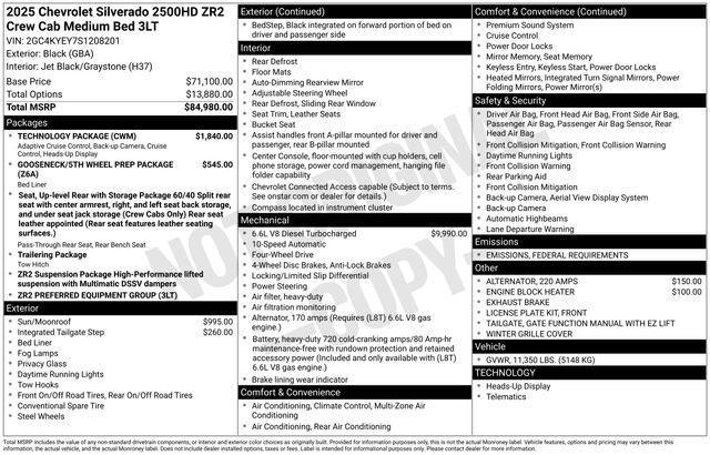 new 2025 Chevrolet Silverado 2500 car, priced at $85,925