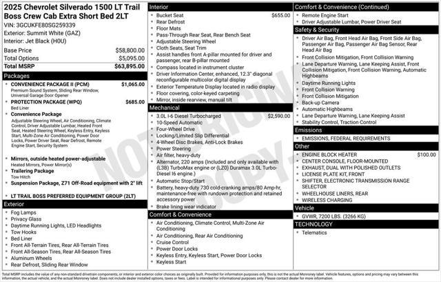 new 2025 Chevrolet Silverado 1500 car, priced at $61,790