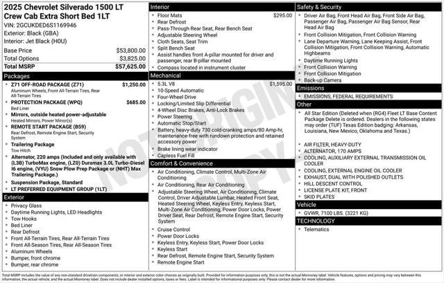 new 2025 Chevrolet Silverado 1500 car, priced at $55,370