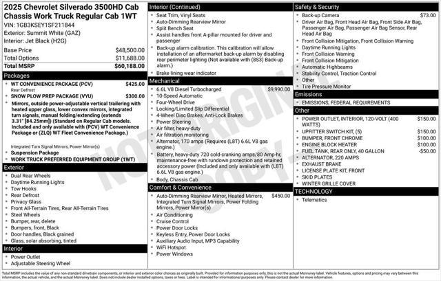 new 2025 Chevrolet Silverado 3500 car, priced at $60,683
