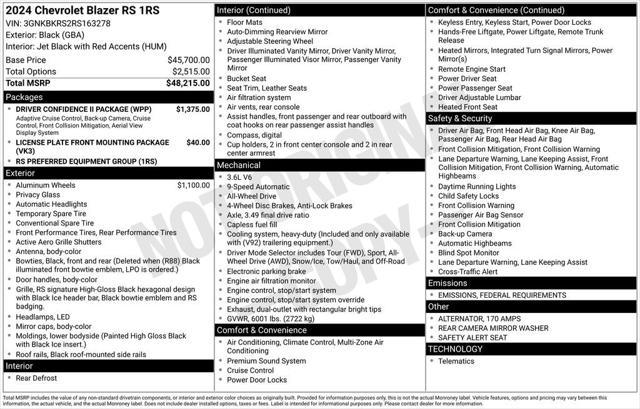 used 2024 Chevrolet Blazer car, priced at $39,600