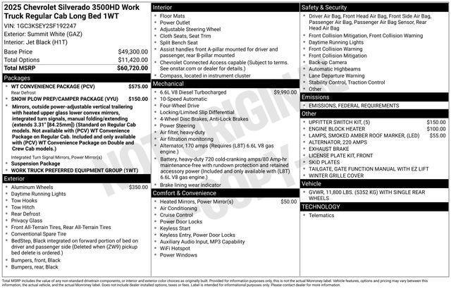 new 2025 Chevrolet Silverado 3500 car, priced at $60,115