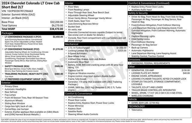 new 2024 Chevrolet Colorado car, priced at $37,975