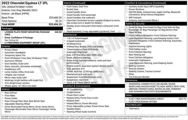 used 2022 Chevrolet Equinox car, priced at $20,000