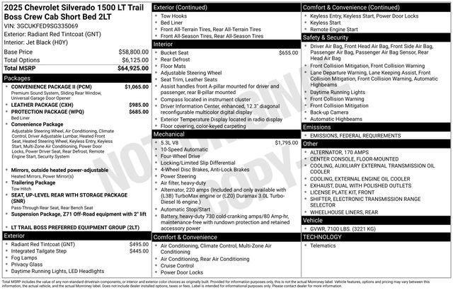new 2025 Chevrolet Silverado 1500 car, priced at $62,870