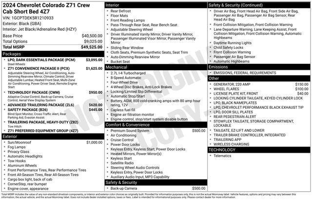 new 2024 Chevrolet Colorado car, priced at $46,995