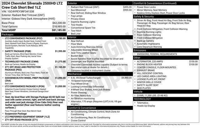 new 2024 Chevrolet Silverado 2500 car, priced at $75,495