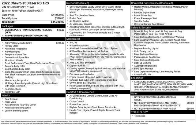 used 2022 Chevrolet Blazer car, priced at $30,350