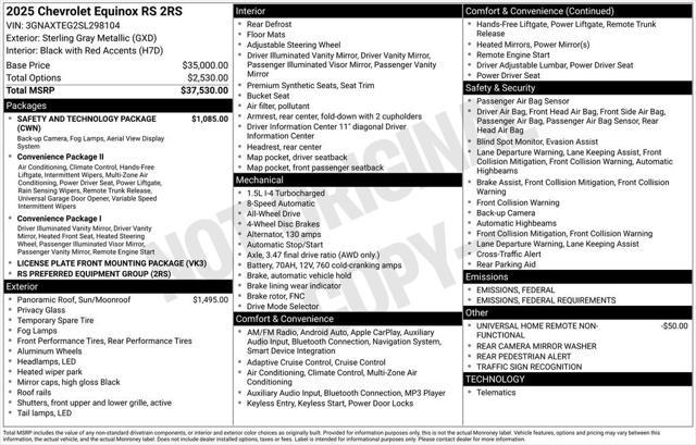 new 2025 Chevrolet Equinox car, priced at $38,925