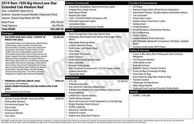 used 2019 Ram 1500 car, priced at $25,500