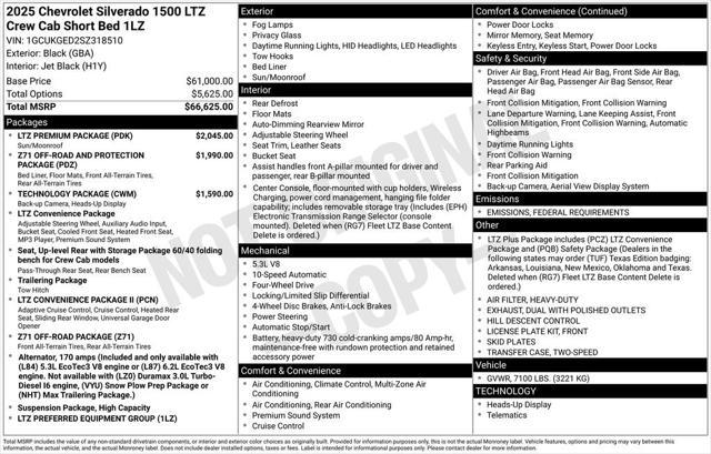 new 2025 Chevrolet Silverado 1500 car, priced at $62,570