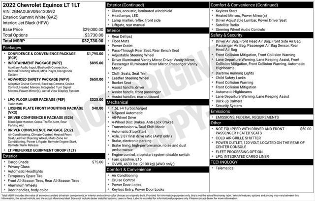used 2022 Chevrolet Equinox car, priced at $21,800