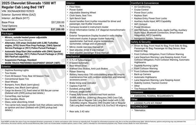 new 2025 Chevrolet Silverado 1500 car, priced at $33,845