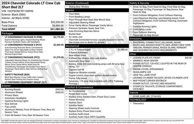 new 2024 Chevrolet Colorado car, priced at $38,495