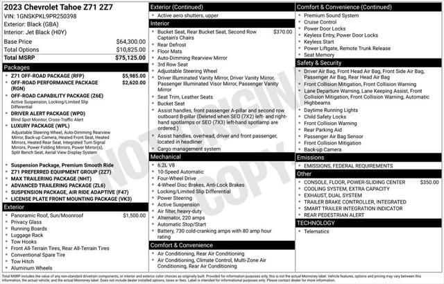 used 2023 Chevrolet Tahoe car, priced at $54,400