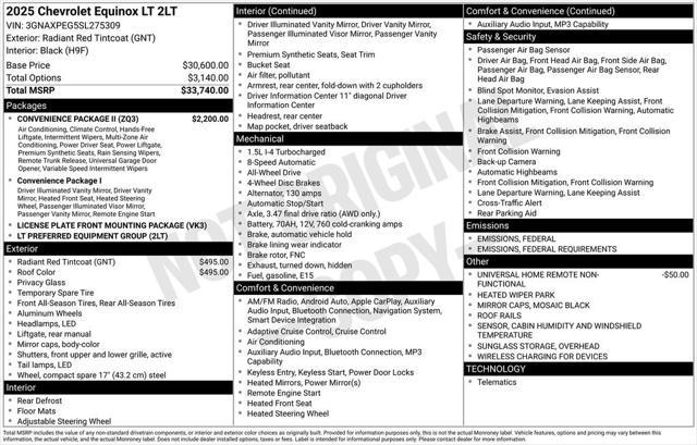 new 2025 Chevrolet Equinox car, priced at $35,135