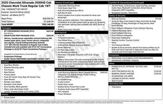 new 2025 Chevrolet Silverado 3500 car, priced at $61,250