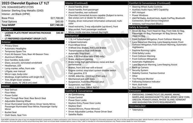used 2023 Chevrolet Equinox car, priced at $23,300