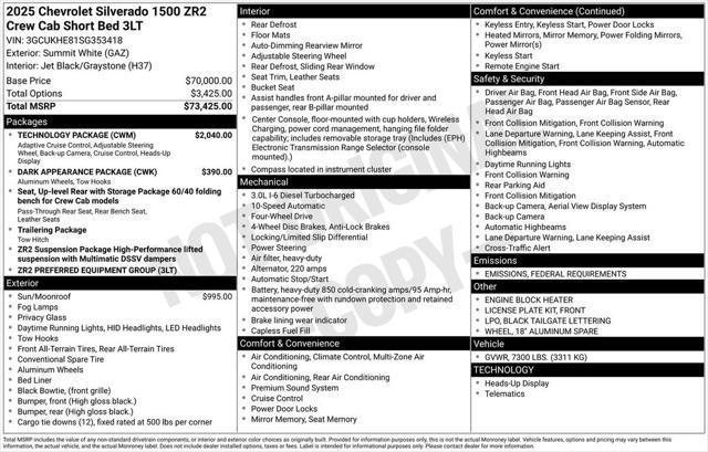 new 2025 Chevrolet Silverado 1500 car, priced at $72,120