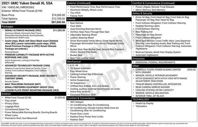 used 2021 GMC Yukon XL car, priced at $50,000