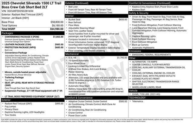 new 2025 Chevrolet Silverado 1500 car, priced at $62,725