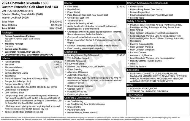 new 2024 Chevrolet Silverado 1500 car, priced at $43,495