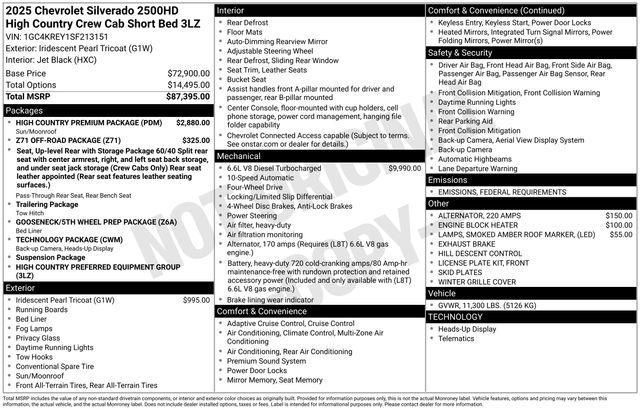 new 2025 Chevrolet Silverado 2500 car, priced at $87,140