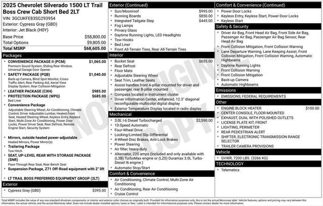 new 2025 Chevrolet Silverado 1500 car, priced at $67,000