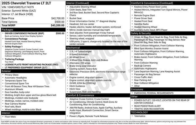 used 2025 Chevrolet Traverse car, priced at $41,500