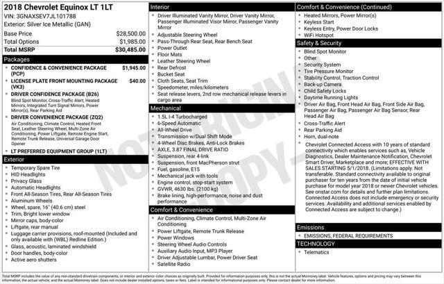 used 2018 Chevrolet Equinox car, priced at $20,000