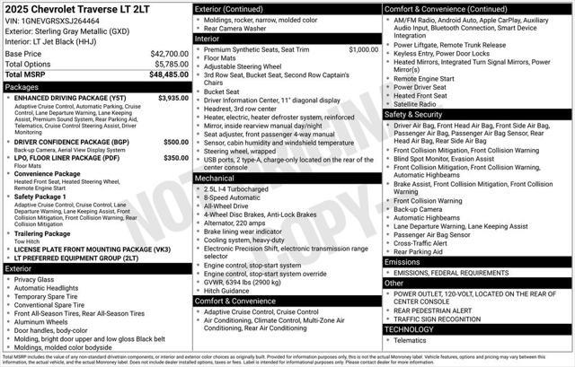 new 2025 Chevrolet Traverse car, priced at $48,980