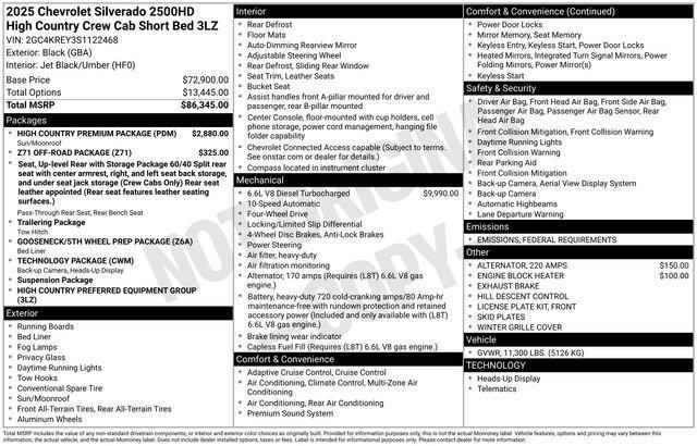 new 2025 Chevrolet Silverado 2500 car, priced at $82,995