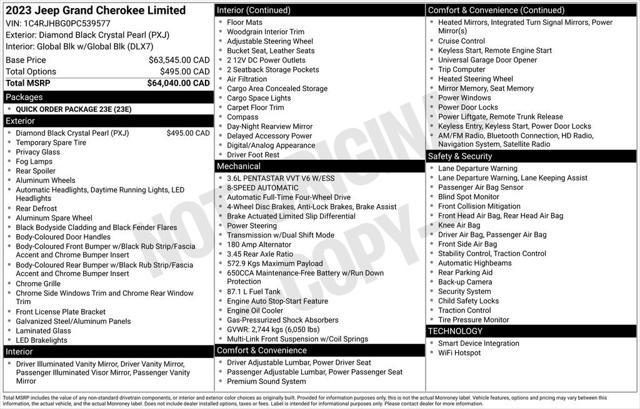 used 2023 Jeep Grand Cherokee car, priced at $32,750