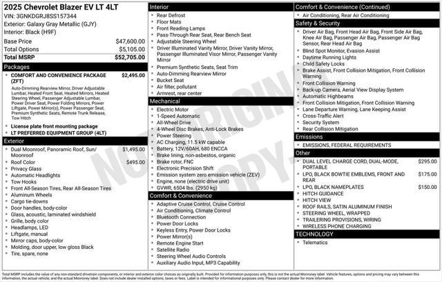 new 2025 Chevrolet Blazer EV car, priced at $50,100
