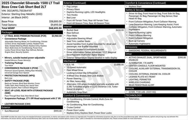 new 2025 Chevrolet Silverado 1500 car, priced at $67,890