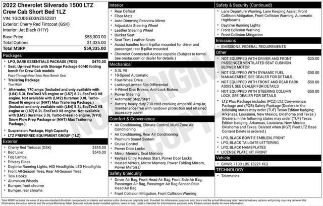 used 2022 Chevrolet Silverado 1500 car, priced at $45,000