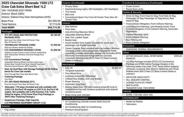 new 2025 Chevrolet Silverado 1500 car, priced at $64,495