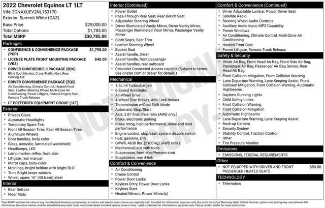 used 2022 Chevrolet Equinox car, priced at $22,500