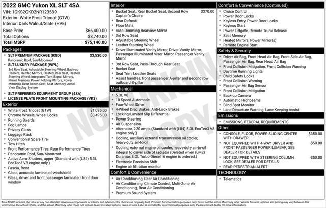 used 2022 GMC Yukon XL car, priced at $50,000