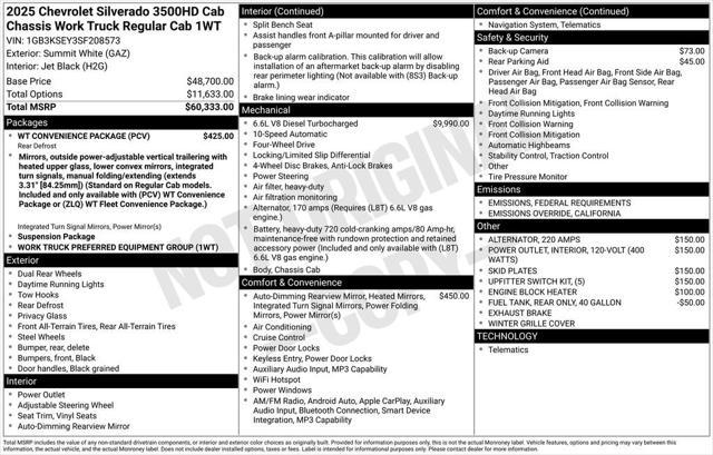 new 2025 Chevrolet Silverado 3500 car, priced at $60,828