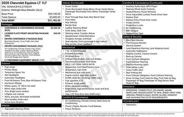used 2020 Chevrolet Equinox car, priced at $23,000