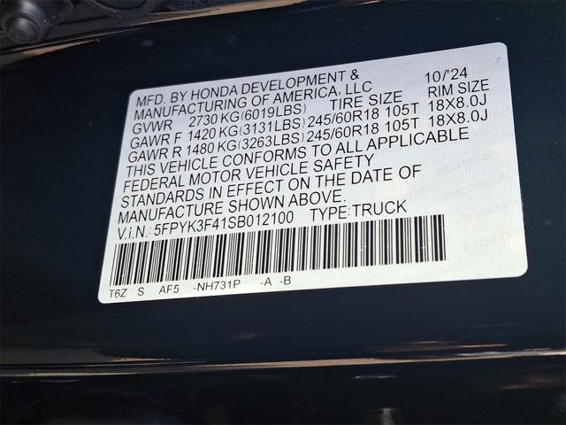new 2025 Honda Ridgeline car, priced at $46,275