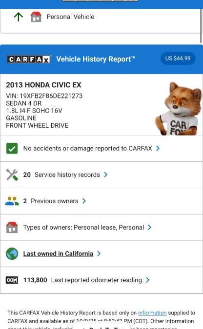 used 2013 Honda Civic car, priced at $8,844